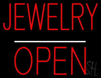 Jewelry Block Open White Line LED Neon Sign