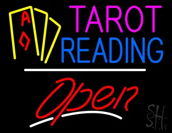 Tarot Reading Yellow Line Open LED Neon Sign