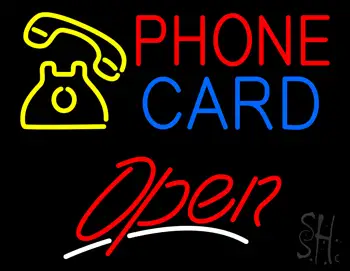 Phone Card Open with Logo LED Neon Sign
