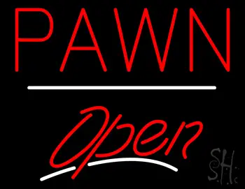 Pawn Open White Line LED Neon Sign