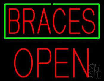 Braces Block Open LED Neon Sign