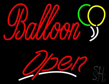 Balloon Open Red LED Neon Sign