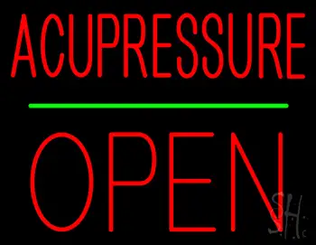 Acupressure Block Open Green Line LED Neon Sign