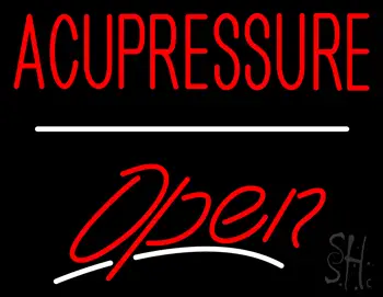 Acupressure Open White Line LED Neon Sign