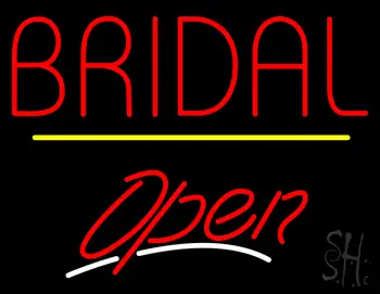 Bridal Block Yellow Line Open LED Neon Sign