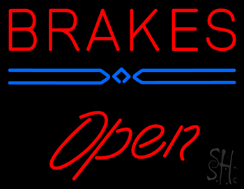 Red Brakes Open LED Neon Sign