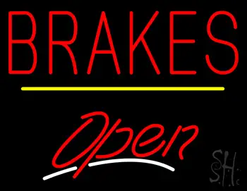 Brakes Open Yellow Line LED Neon Sign