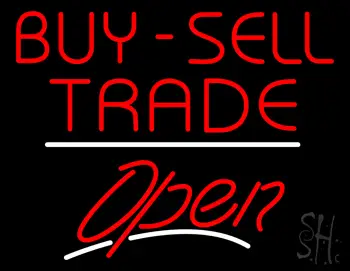 Buy Sell Trade Open White Line LED Neon Sign
