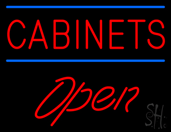 Cabinets Script1 Open LED Neon Sign