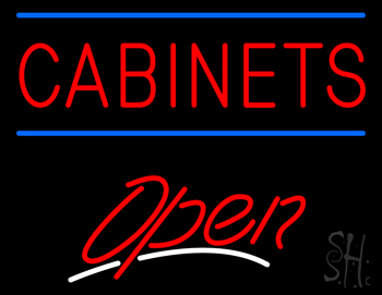 Cabinets Script2 Open LED Neon Sign