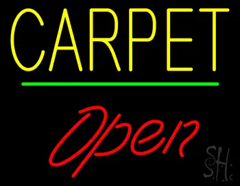 Carpet Script1 Open Green Line LED Neon Sign