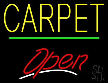 Carpet Script2 Open Green Line LED Neon Sign