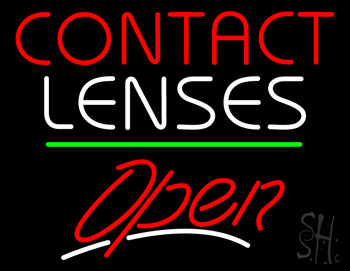 Contact Lenses Open Green Line LED Neon Sign