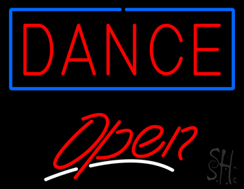 Dance Open White Line LED Neon Sign