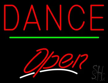 Dance Open Green Line LED Neon Sign