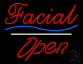 Facial Open White Line LED Neon Sign