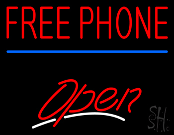 Free Phone Open LED Neon Sign