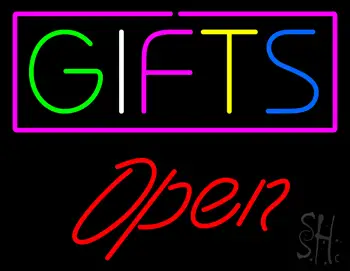 Gifts Block Open Red LED Neon Sign
