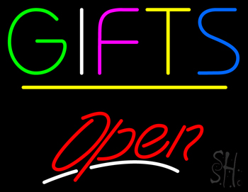 Gifts Open Yellow Line LED Neon Sign
