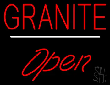 Granite Script1 Open White Line LED Neon Sign