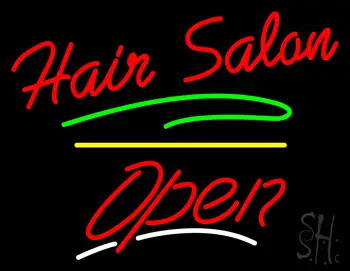 Hair Salon Open Yellow Line LED Neon Sign