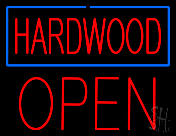Hardwood Block Open LED Neon Sign
