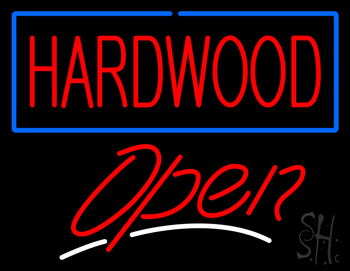 Hardwood Script2 Open LED Neon Sign