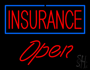 Red Insurance Open LED Neon Sign