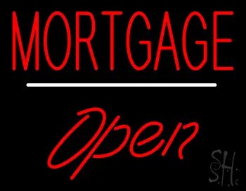 Mortgage Open White Line LED Neon Sign