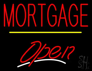 Mortgage Open Yellow Line LED Neon Sign