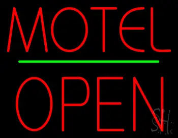 Motel Block Open Green Line LED Neon Sign