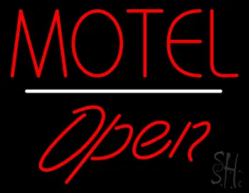 Motel Open White Line LED Neon Sign