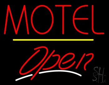 Motel Open Yellow Line LED Neon Sign