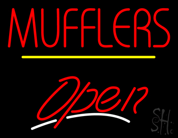 Mufflers Open Yellow Line LED Neon Sign