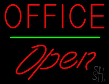Office Open Green Line LED Neon Sign