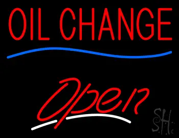 Red Oil Change Open LED Neon Sign