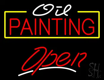 White Oil Red Painting Open LED Neon Sign