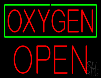 Oxygen Green Border Block Open LED Neon Sign