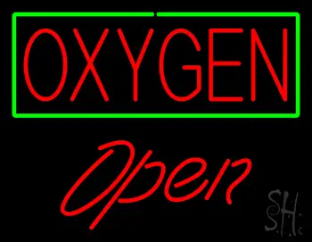 Red Oxygen Green Open LED Neon Sign