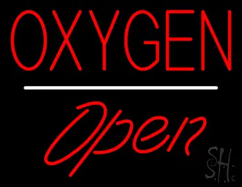 Oxygen Open White Line LED Neon Sign