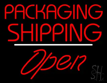 Packaging Shipping Open White Line LED Neon Sign