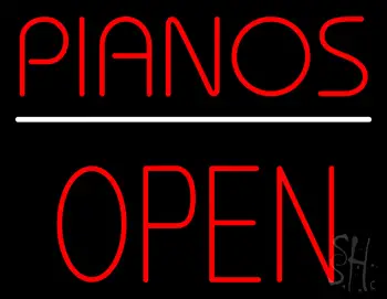 Pianos Open Block LED Neon Sign