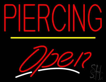 Piercing Open Yellow Line LED Neon Sign