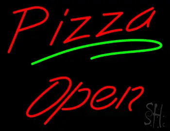 Red Pizza Open LED Neon Sign