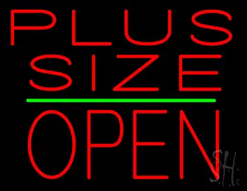 Plus Size Block Open Green Line LED Neon Sign