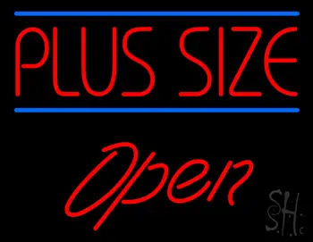 Red Plus Size Blue Lines Open LED Neon Sign