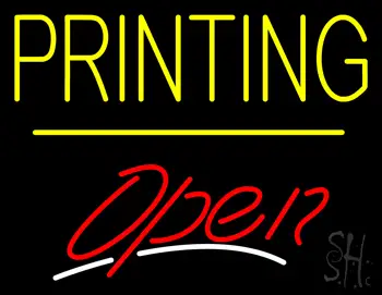 Printing Open Yellow Line LED Neon Sign