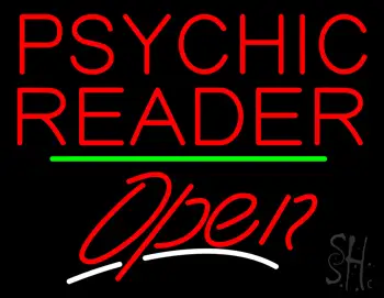 Psychic Reader Open Green Line LED Neon Sign