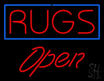 Rugs Script1 Open LED Neon Sign
