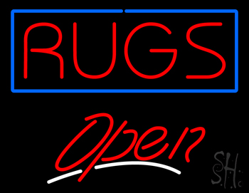 Rugs Script2 Open LED Neon Sign